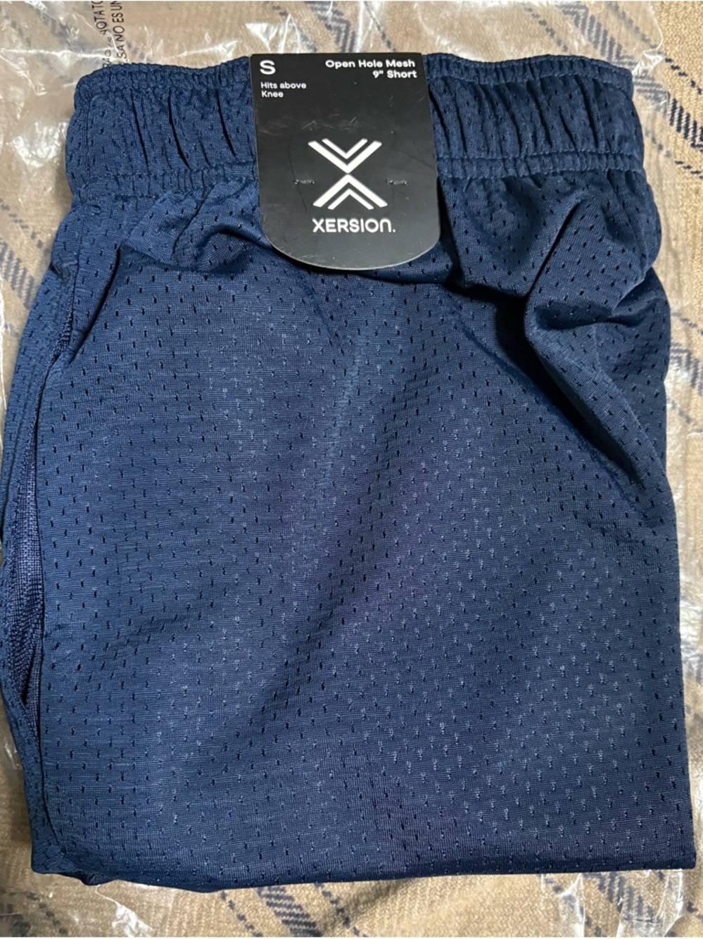 TWO PAIRS Men’s Xersion Navy Open-Hole Mesh Athletic Shorts - Sz Small NWT